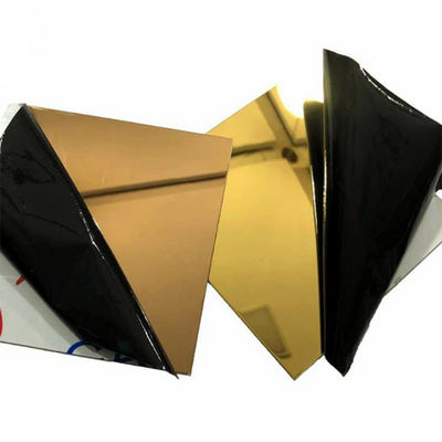 Le plat décoratif de feuille d'acier inoxydable du miroir 8K a laminé à froid la couleur 201 304 316 316L d'or
